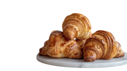 Freshly baked croissant isolated on a white background style