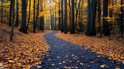Obraz premium Autumnal forest path