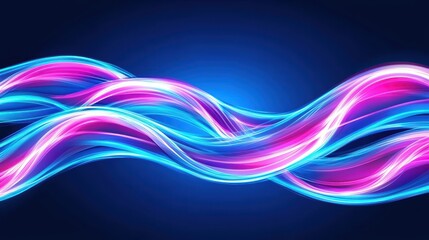 Vibrant Futuristic Neon Lines on Dark Background in Abstract Artistic Concept