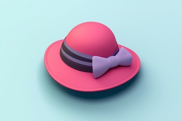 Fototapeta premium A stylish 3D icon of a hat lady, featuring a clean design and soft shadows that enhance any background.