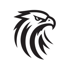 Tribal Eagle Silhouette Bold Black and White Vector Logo	