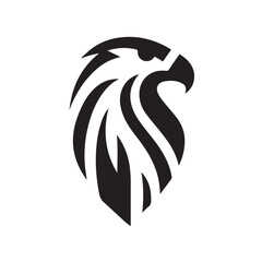 Tribal Eagle Silhouette Bold Black and White Vector Logo	