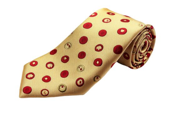 Textured Necktie with Symbolic Circles Pattern, cut out transparent