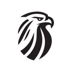 Tribal Eagle Silhouette Bold Black and White Vector Logo	