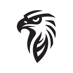 Tribal Eagle Silhouette Bold Black and White Vector Logo	