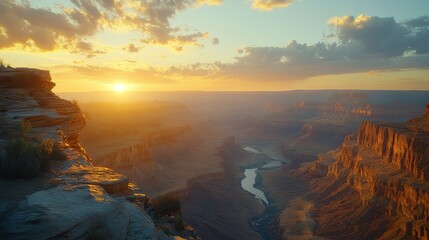 Sunset over grand canyon nature landscape serene environment scenic viewpoint natural beauty concept