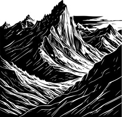 Hand-Drawn Mountain Logo Vector for Adventure Brands