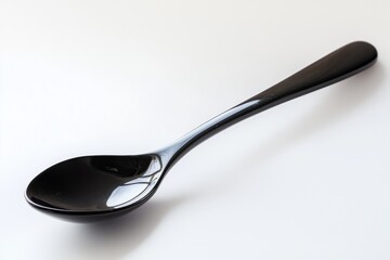 Black spoon on a white background