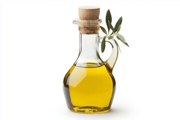 Bottle of olive oil isolated on white background