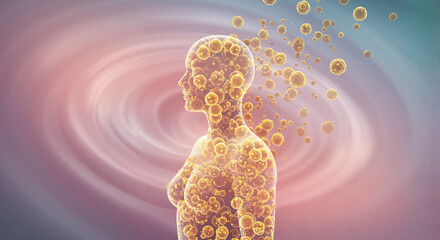 Obraz premium Pollen allergy swirl in abstract spring art, seasonal allergies