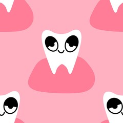 Medicine seamless teeth pattern for wrapping paper and fabrics and linens