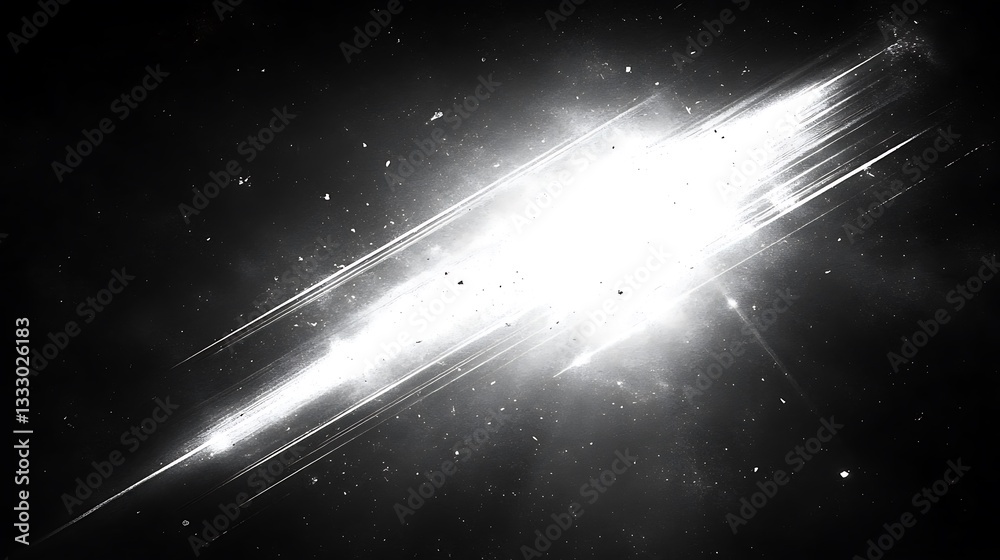 Wall mural bright white streaks and particles create dynamic abstract background art