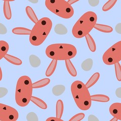 Easter eggs seamless rabbits pattern for fabrics and linens and kids clothes print and spring party accessories