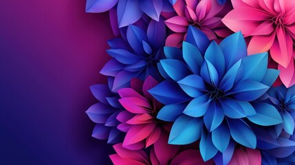 Obraz premium Vibrant Paper Flowers in a Gradient Background