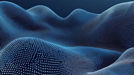 Abstract digital landscape of interconnected points