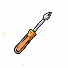 Fototapeta premium Orange Handled Screwdriver Illustration. Vector image