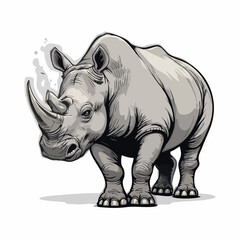 Fototapeta premium Vector illustration of a rhinoceros. Vector image
