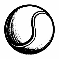 Abstract Black and White Tennis Ball Illustration. Vector image