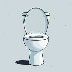 Cartoon Illustration of a Toilet Bowl. Vector image