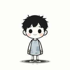 Cartoon illustration of a young boy. Vector image