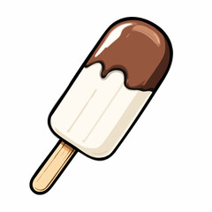 Chocolate Drizzled Ice Cream Bar Illustration. Vector image
