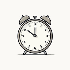 Classic Alarm Clock Illustration Twelve Oclock. Vector image