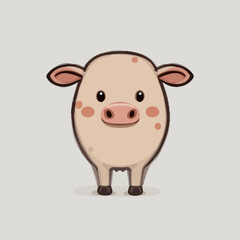 Cute cartoon pig illustration. Vector image