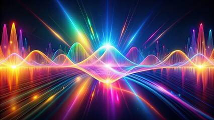 Abstract Colorful Lightwave Audio Visualizer Night Photography