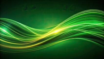 Naklejka premium Abstract Green Lines Long Exposure Dark Background Design