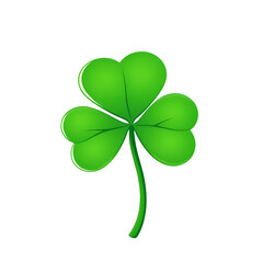 A single clover leaf isolated on a white background.