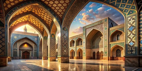 Obraz premium AI Photo: Natanz Mosque, Iran - Architectural Photography - Majestic Mosque