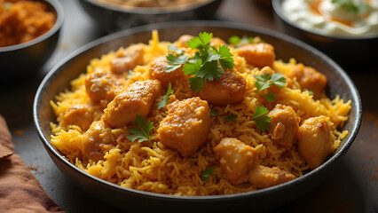 Fototapeta premium indian chicken curry with rice