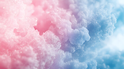 Fototapeta premium Close-up of a fluffy, textured surface with a gradient of pink and blue, creating a soft, dreamy effect. The image exudes a sense of wonder and invites a closer look.