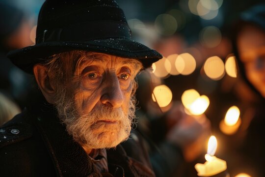 Holocaust remembrance: Yom HaShoah observance, Jewish tragedy, six million lives, genocide memorial, cultural heritage, historical reflection, solemn ceremony, collective mourning, never forget.