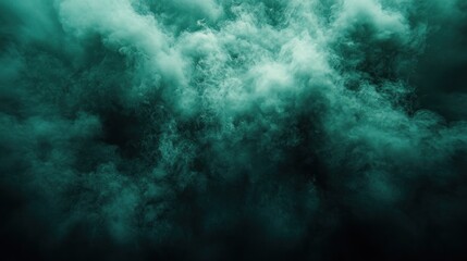 Underwater teal smoke clouds