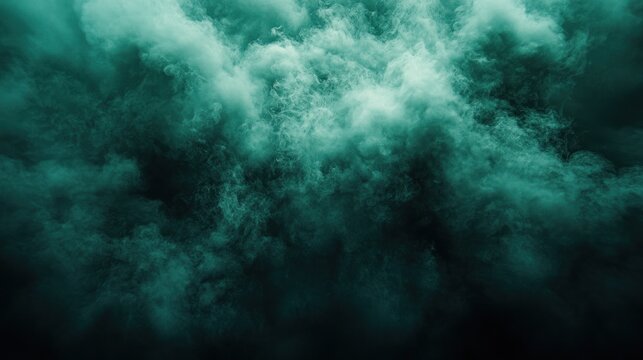 Underwater teal smoke clouds