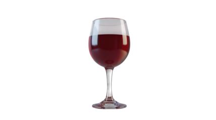 Glass of red wine 3D render icon isolated on white background