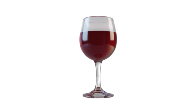 Glass of red wine 3D render icon isolated on white background