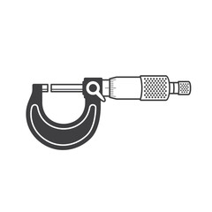illustration of micrometer, engineering tool, vector art.