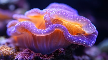 Vibrant coral, underwater, close-up, aquatic beauty, for educational use