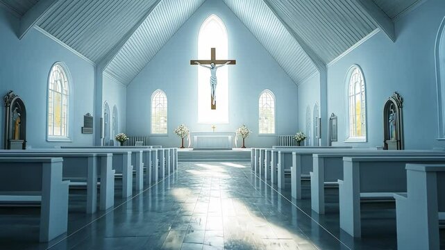 Serene Church Interior: A Sanctuary of Tranquility