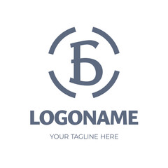 Obraz premium Abstract letter b in circle. Vector logo. Symbol icon design template. Design template for organization, business or finance company.