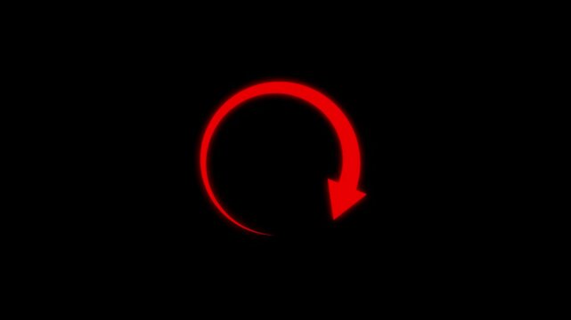 Refresh button icon animation. circle arrow icon set, reload, rotation on black background in white color. 4k animation