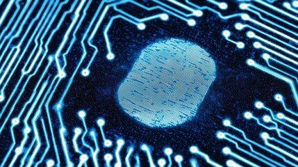 Innovative fingerprint technology integration in circuit boards laboratory digital image scientific environment macro view advanced concepts