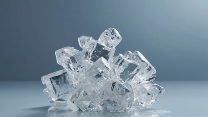 ice cubes on black background