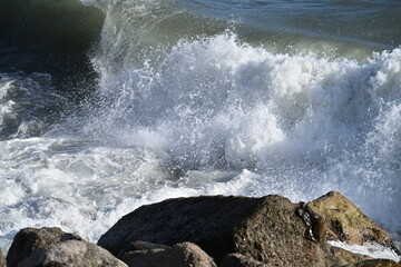 waves on the rocks