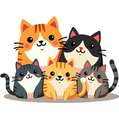 Obraz premium Furry Friends Forever: Adorable Animal Set, Fluffy Companions: Adorable Pet Collection Whiskers & Paws: Cute Pets Illustration Playful Pals: Happy and Lovable Pets