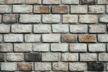 Rustic white brick wall with weathered texture. AI generative