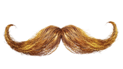Gold beard or mustache brown color isolated on white background