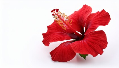 Fototapeta premium red hibiscus flower isolated on white background